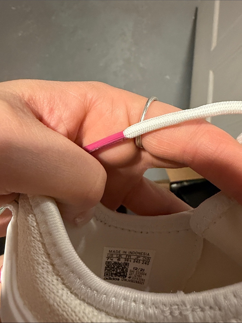 adidas NMD-1 White Sneakers with Pink and Teal Accents - Picture 4 of 5